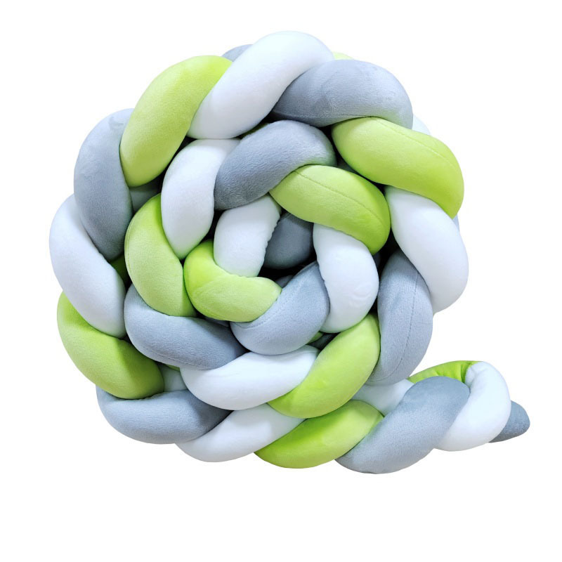 Baby Bed Circumference ins New Hand-Woven Long Knotted Ball Three-strand Brait Anti-collision Soft Bag Baby Bed Circumference