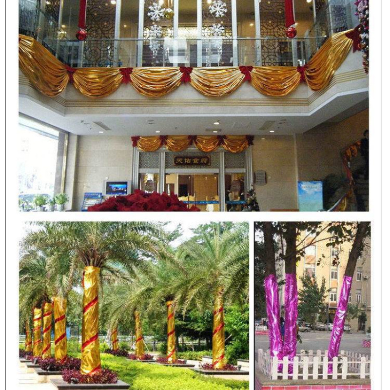 ★ Stage Gold Cloth, Gold Paper Wrapped Tree Decoration Cloth, Wrinkled Tree Trunk, Gold Wrapped Column Cloth, Tree Wrapped with Gold Foil Paper, Hotel Grab
