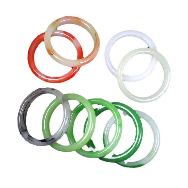 Manufacturer Wholesale Glass High-Quality Imitation Jade Bracelets Synthetic Material Imitation Agate Pendants Jade Gifts