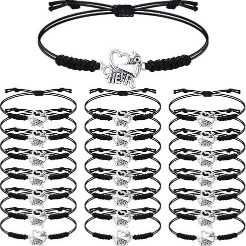 Amazon Cross-Border Best-Selling Cheer Cheer Bracelet Cheer Cheerleading Hand-Woven Adjustable Bracelet