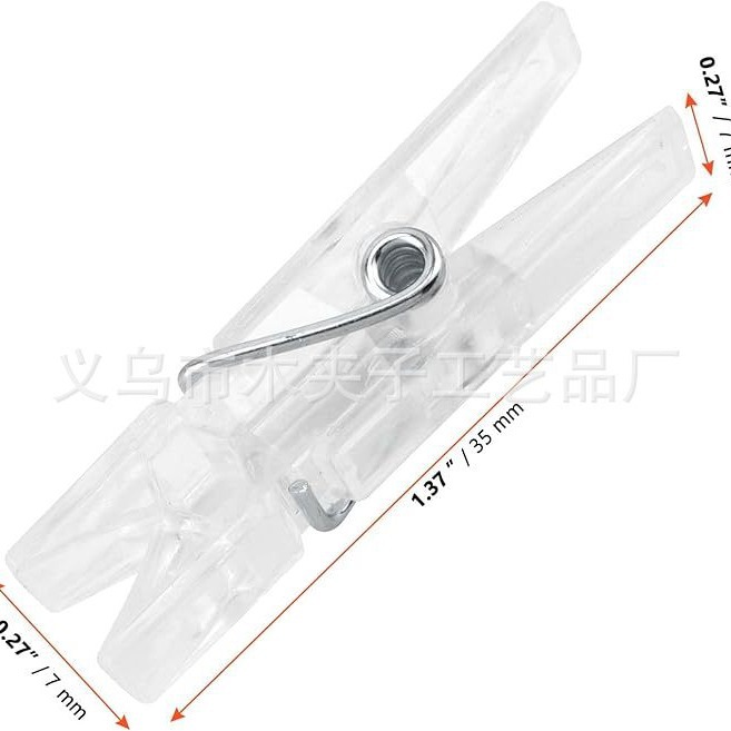 Mini transparent nail 2.5/3/3.5/4.5CM transparent clip plastic clothes nail photo clip acrylic small clip