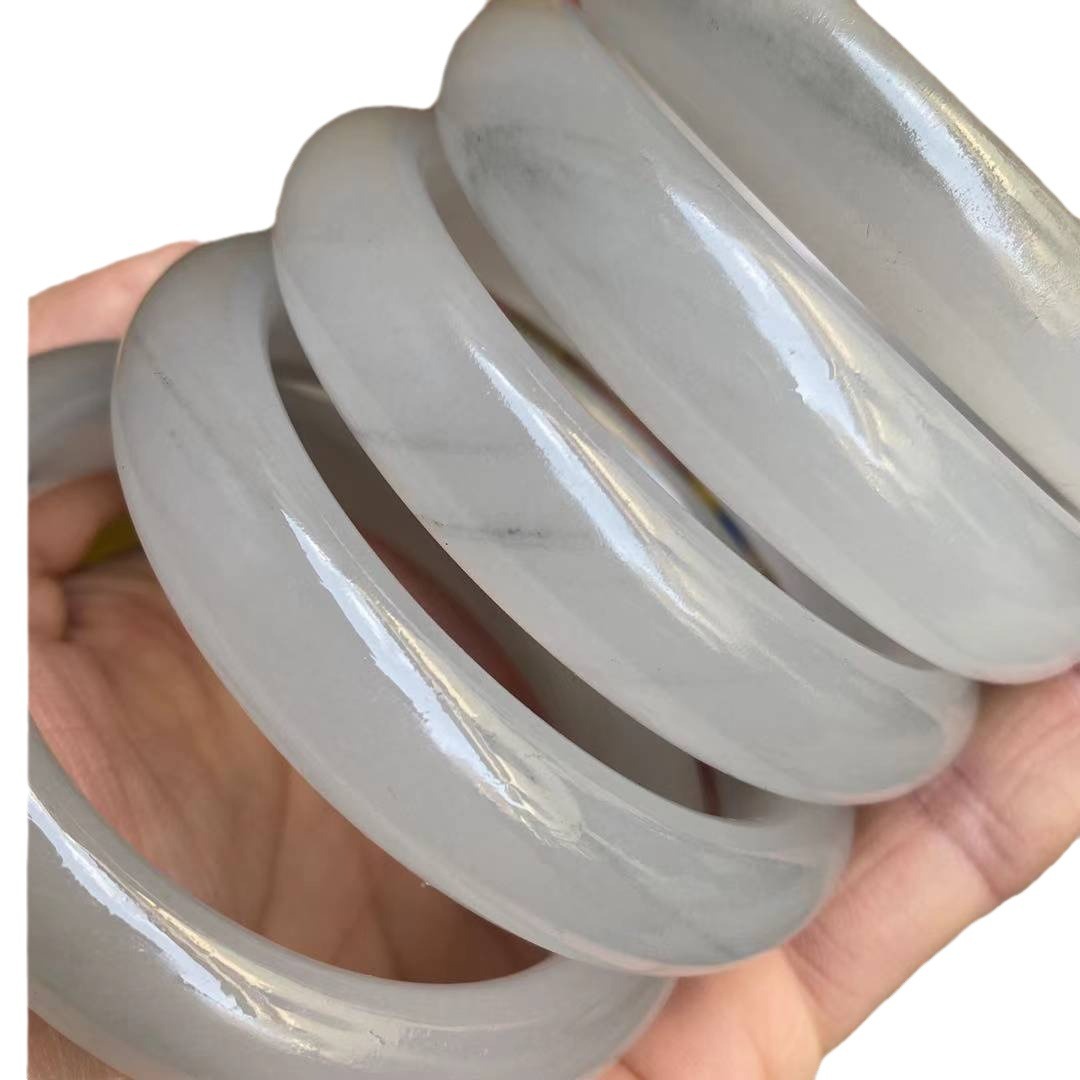 Natural Jade Ice Bracelet Ink Danqing Jade Bracelet Ice Gray Gobi Material Women's Jade Bracelet Gift Wholesale