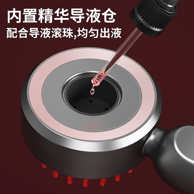 Scalp Liquid Massage Comb Electric Red and Blue Light Head Care Hair Growth Liquid Scalp Applicator Ball Hair Health Comb