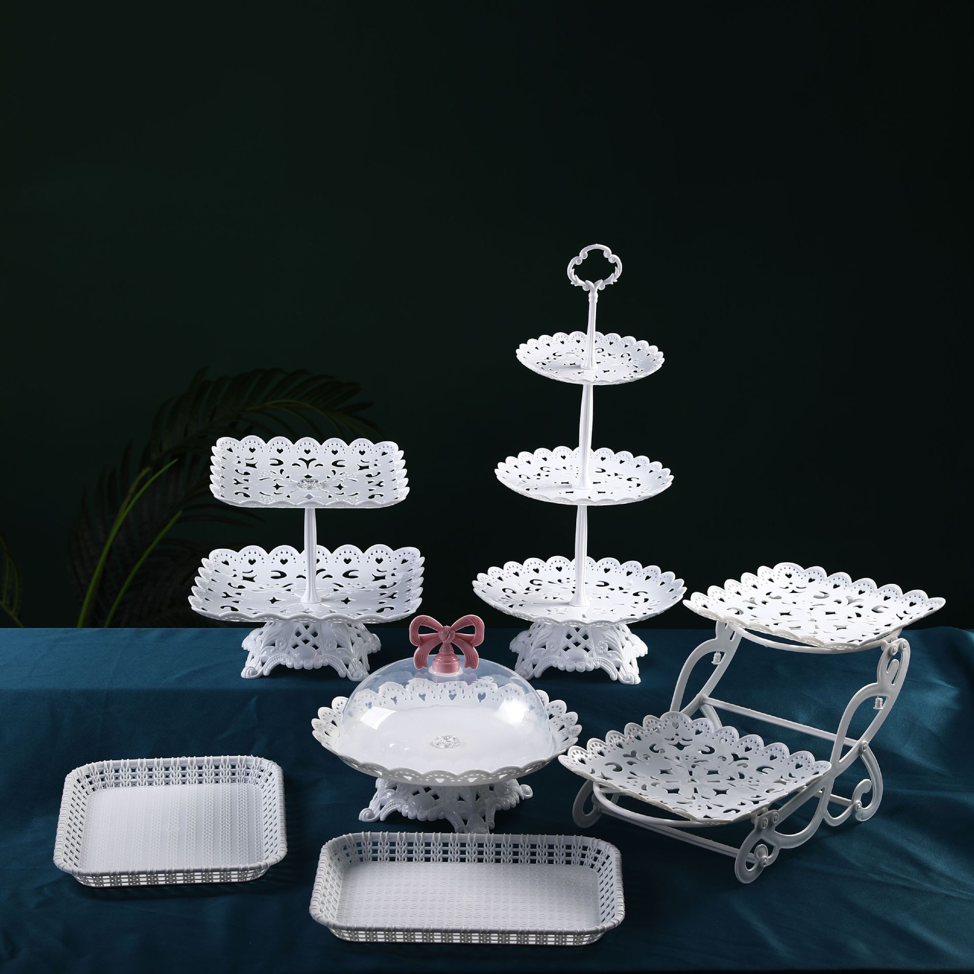 Factory direct European dessert table display stand cake table snack afternoon tea cake plate creative fruit plate