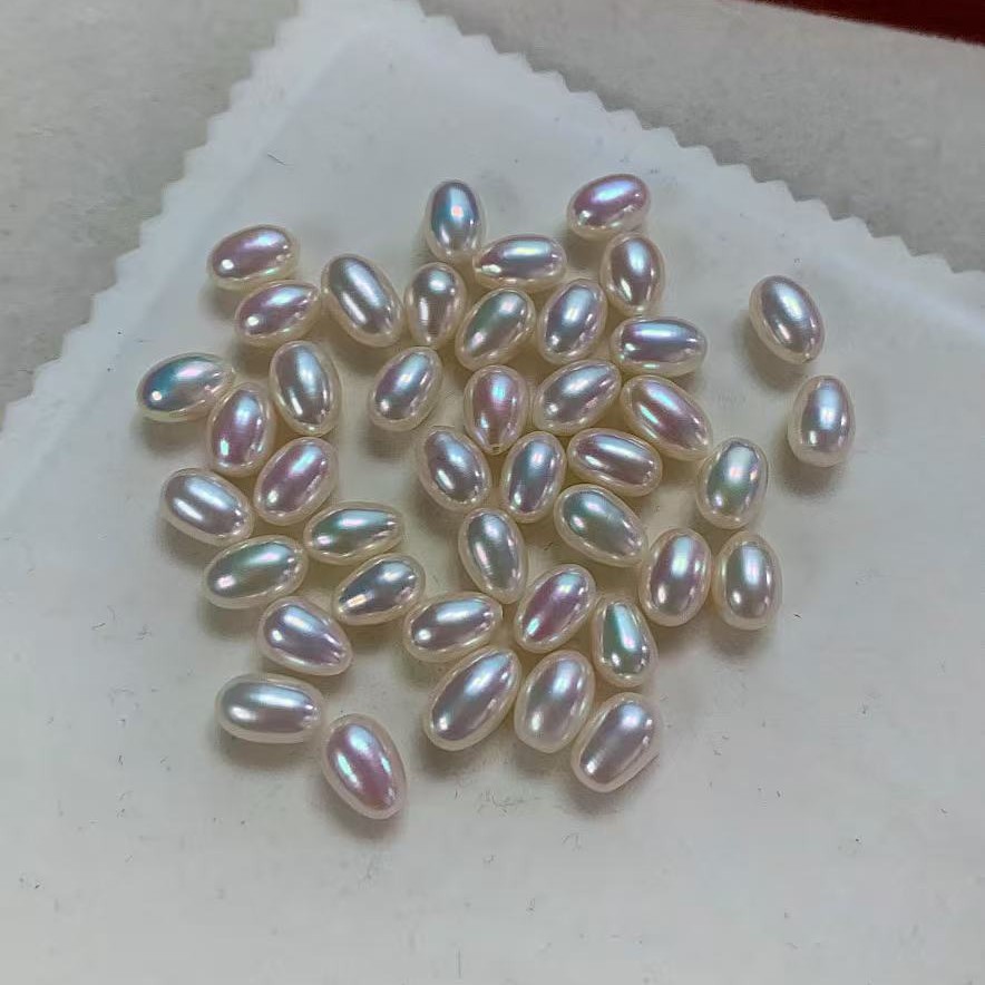 Жемчужины в форме капли с половинным/полным отверстием 6.5-7мм, пресноводные натуральные жемчужины для серег, свободные бусины