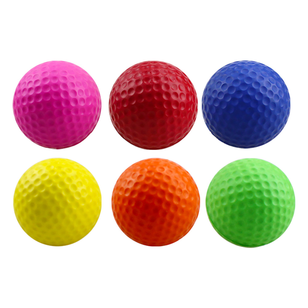 42mm Mixed Color Pu Foam Solid Sponge Soft Ball Indoor Golf Practice Ball Pet Toy Ball Kidsren's Toy