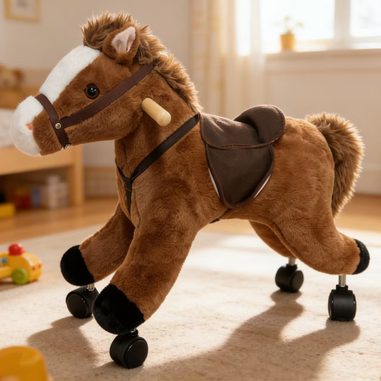 Children's Wooden Toy Rocking Horse Cross-Border Hot-Selling Horse Unicorn Simulation Riding Toy