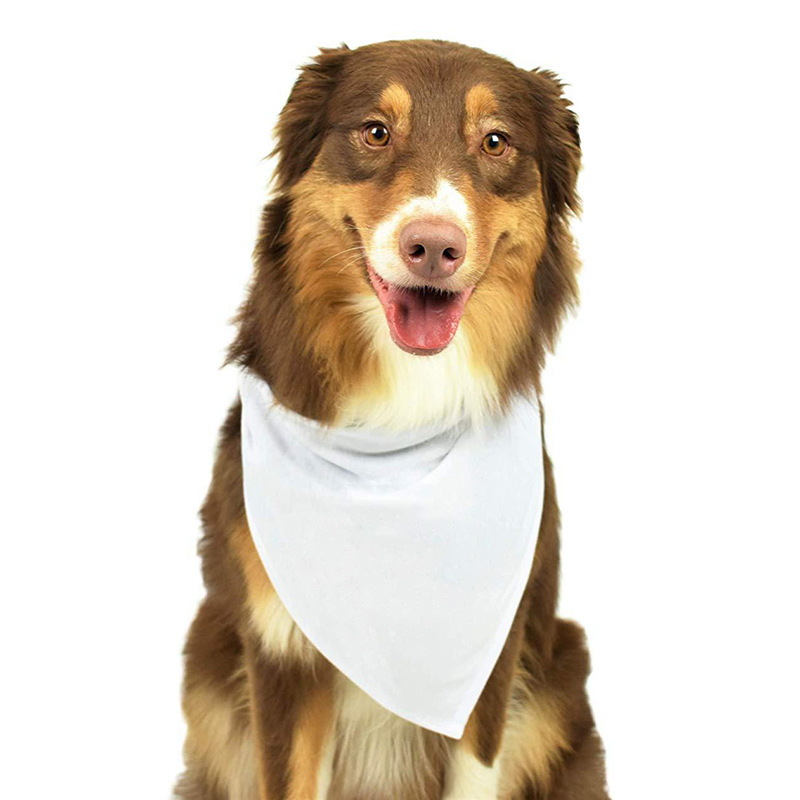 Cross-border new pet dog White Heat transfer saliva towel scarf creative pet scarf triangle towel wholesale