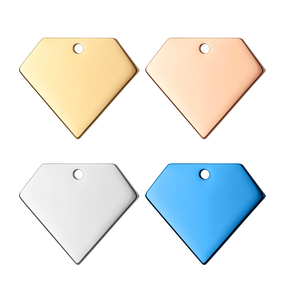 Cross-Border Supply Stainless Steel Pet Tags Blank Metal Dog Tags Cat Tags DIY Engraved Pet Anti-Lost Tags Factory Direct