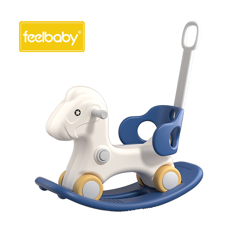 Feelbaby Trojan Horse Children's Rocking Horse Baby Toy Baby Dual-use Rocking Horse 1-5 Years Old Trojan Horse Car