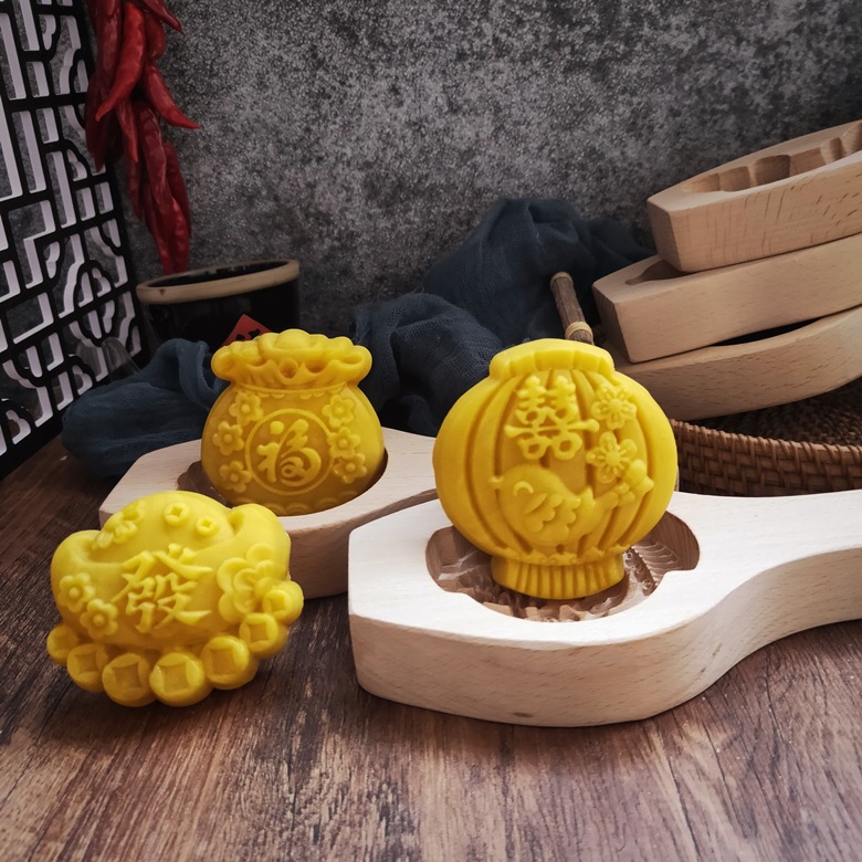 New Wooden Baking Mold New Year Steamed Pattern Steamed Bread Noodles Fish Knock Noodles Cage Fish Print Steamed Bread Wooden Mold