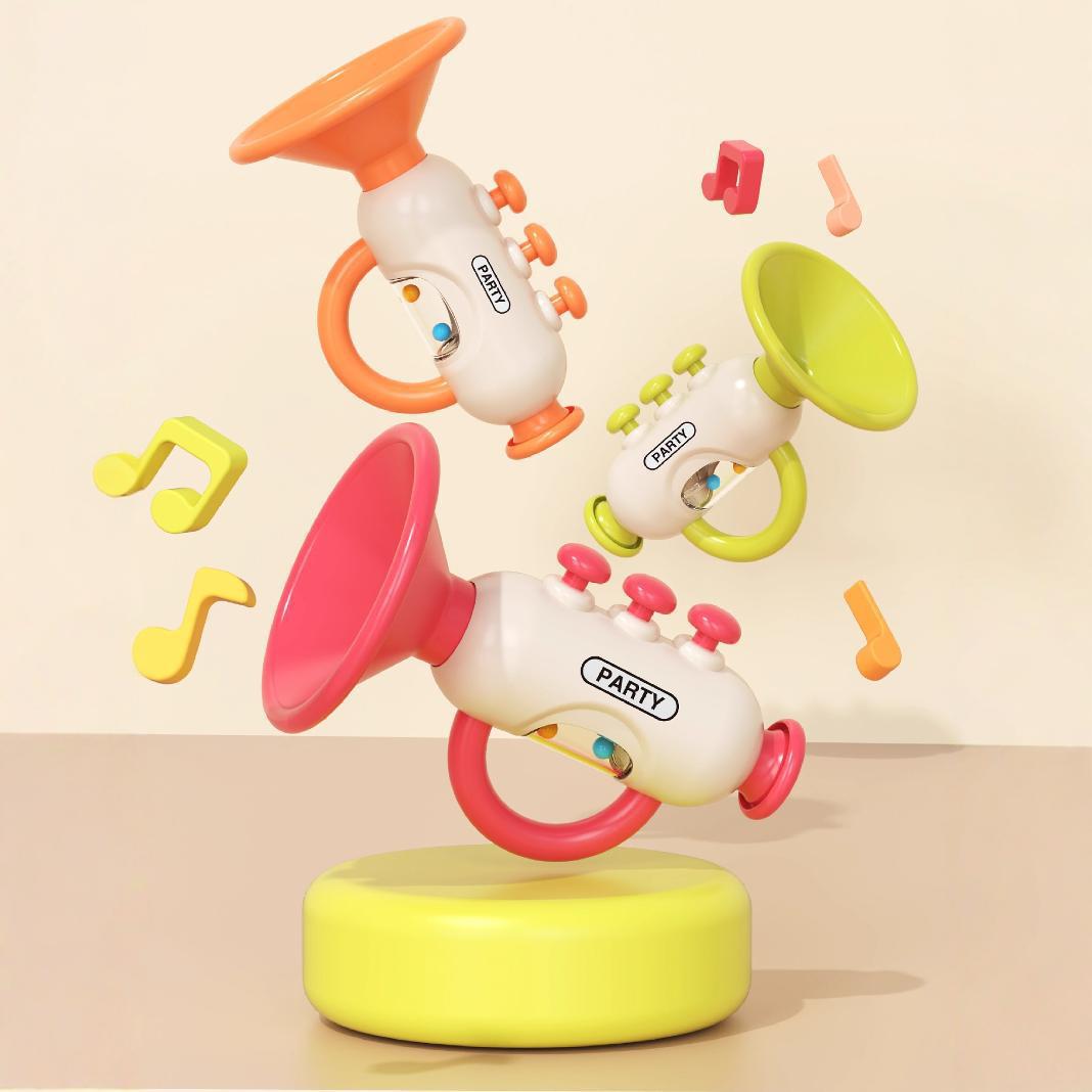 Small Trumpet Children's Toy Baby Baby Blowing Music Sound Instrument Trumpet Harmonica That Can Be Blown for Boys and Girls Cross-Border