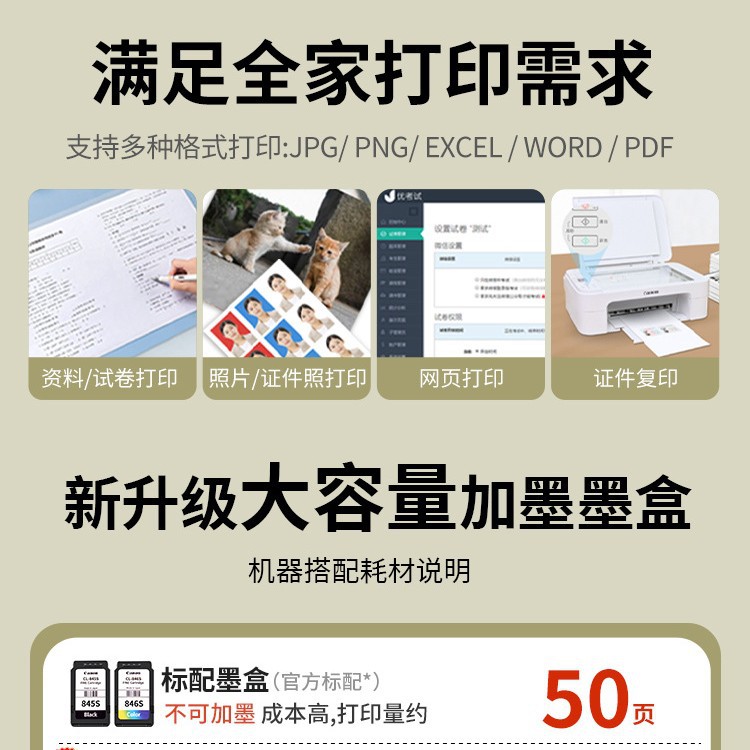 MG2580s/WH printer household small color photos can be used by students with mobile phone copy and scan all-in-one machine