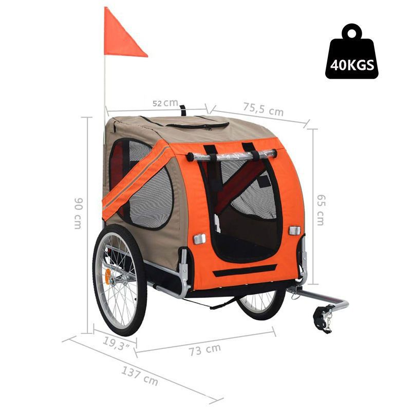 G7X Large Pet Bicycle Trailer Cat Dog Stroller Folding Outdoor Cycling Travel Trailer