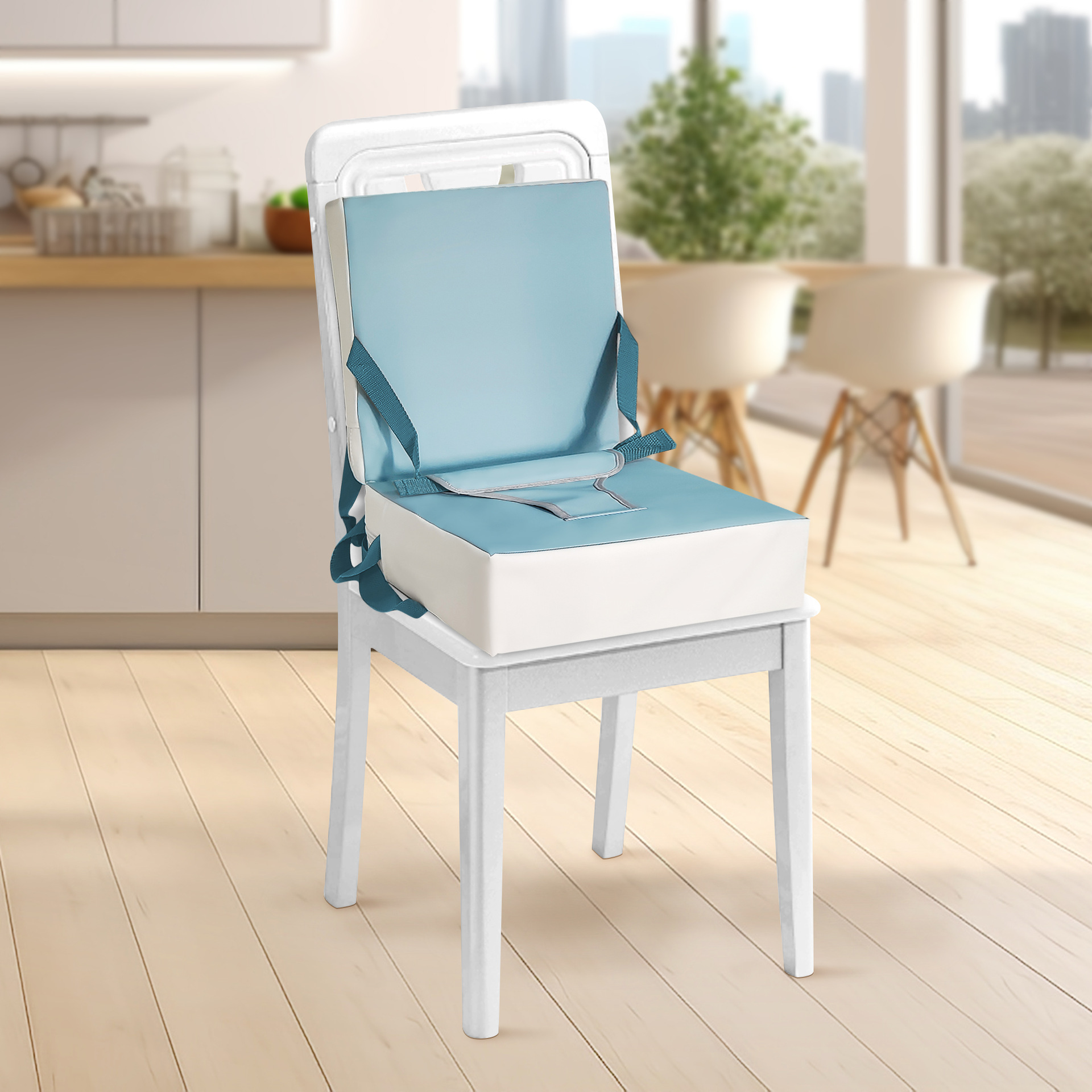 Cross-Border Selection of Baby Leather Booster Seat, Portable Seat for Children over 6 Months, Can Be Used as a Step Stool for Children to Wash Their Face