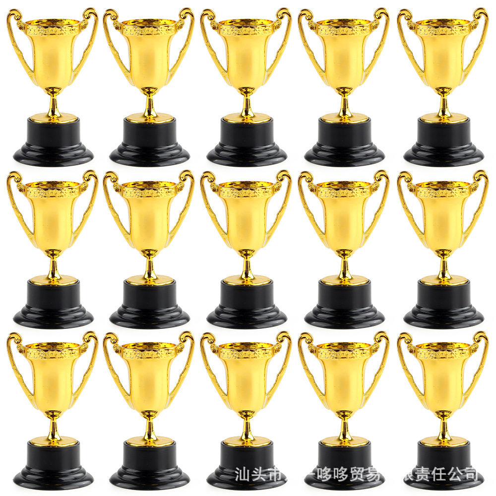 Mini honor trophy plastic games reward props party toys gold silver copper Trophy decoration ornaments