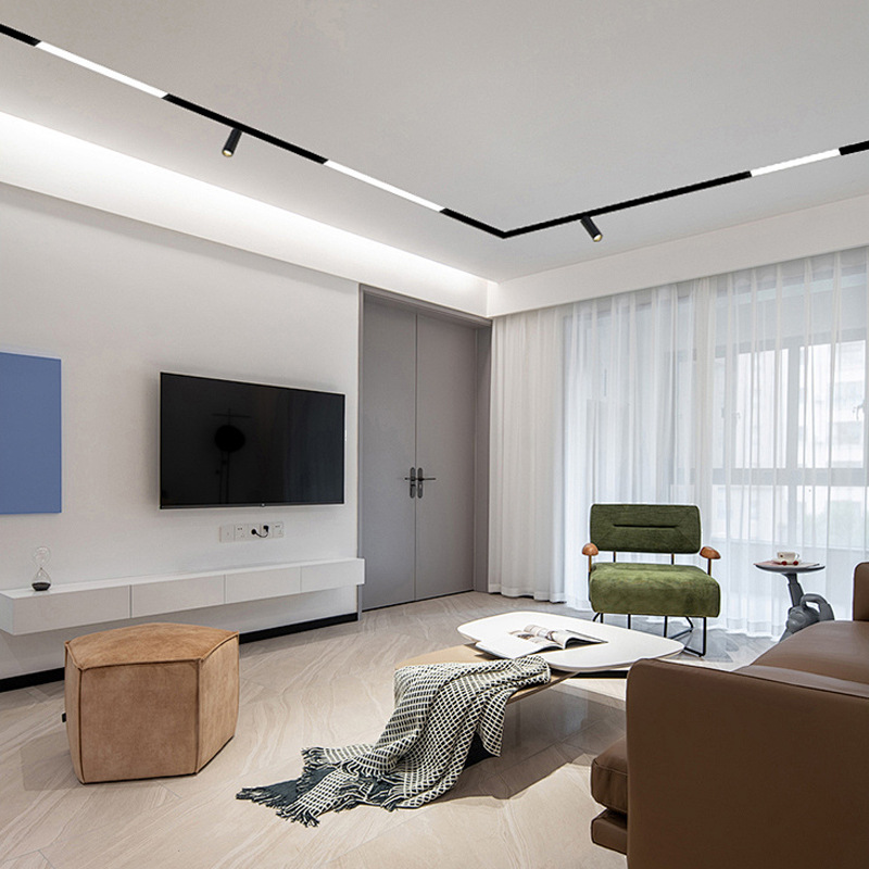 23mm Wide Magnetic Track Light Surface-Mounted Ultra-Thin 26mm Home Living Room Ceiling Magnetic Track Slot Led Without Main Light