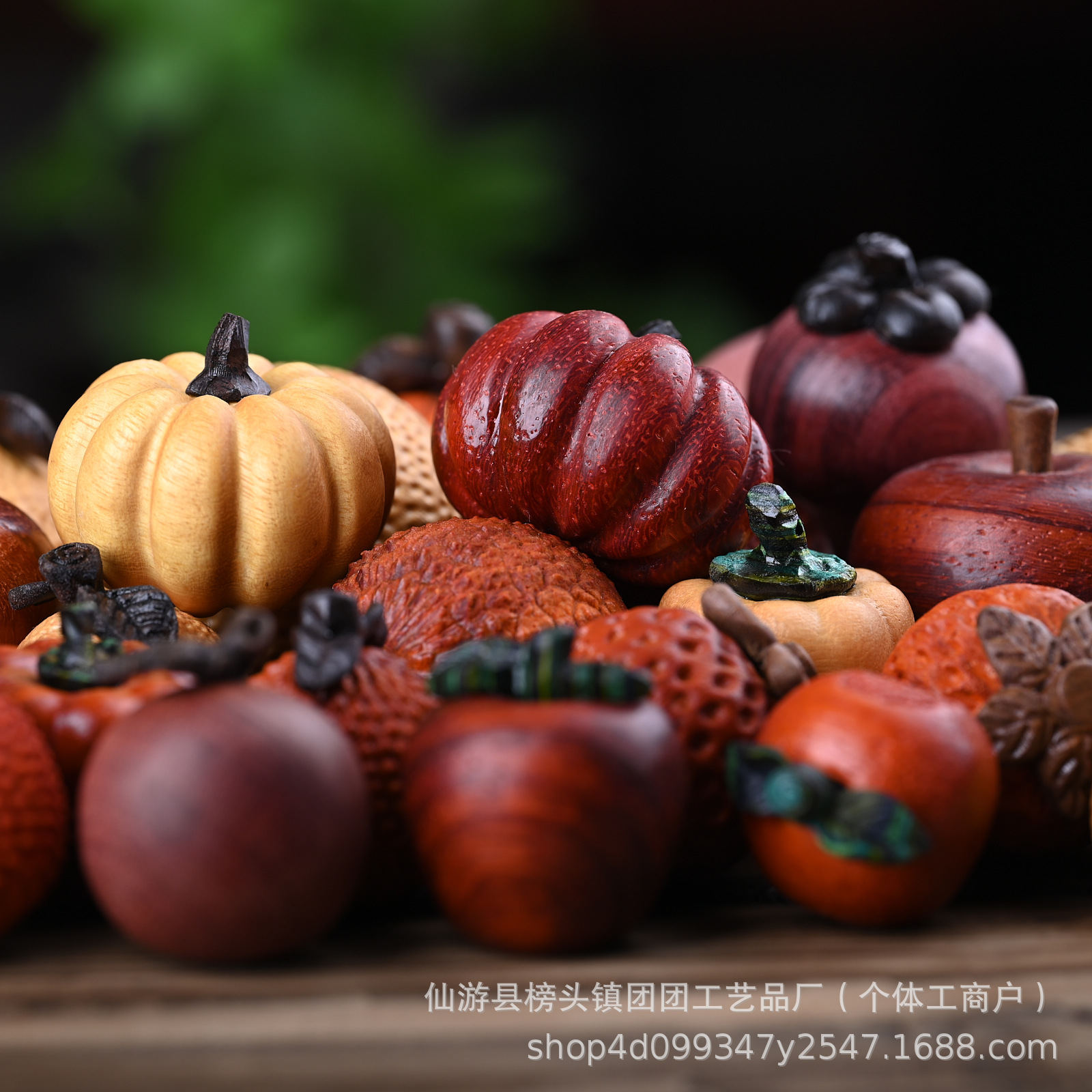 Wood carving fruit large collection apple mangosteen persimmon pear pumpkin eggplant diy accessories cute children gift wholesale