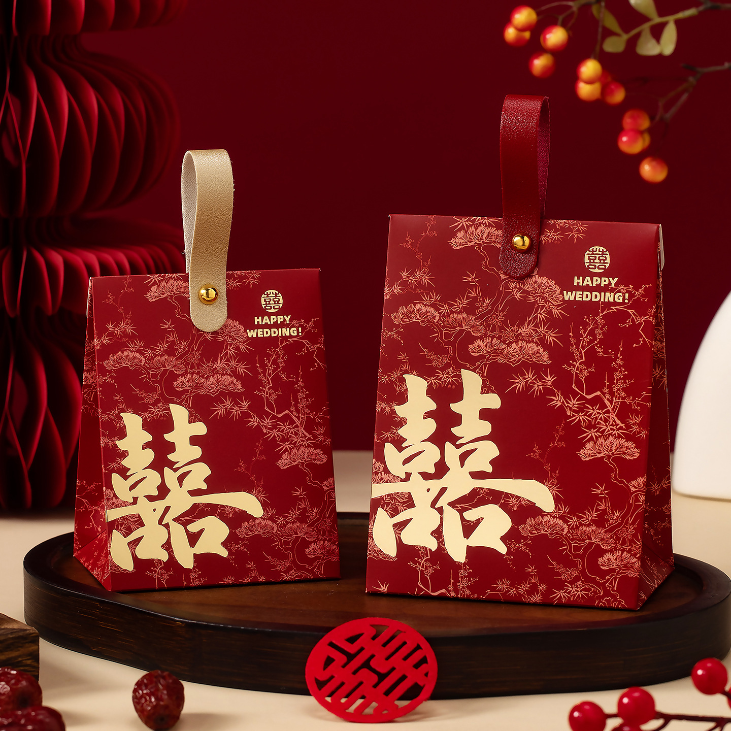2025新款结婚喜糖盒糖果礼盒空盒高级感婚礼喜糖盒子订婚喜糖袋