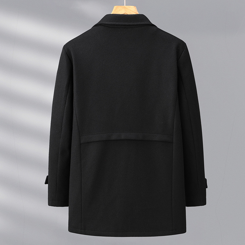 中长款呢子秋冬大码男士胖子加肥加大休闲双面呢子西服外套风衣