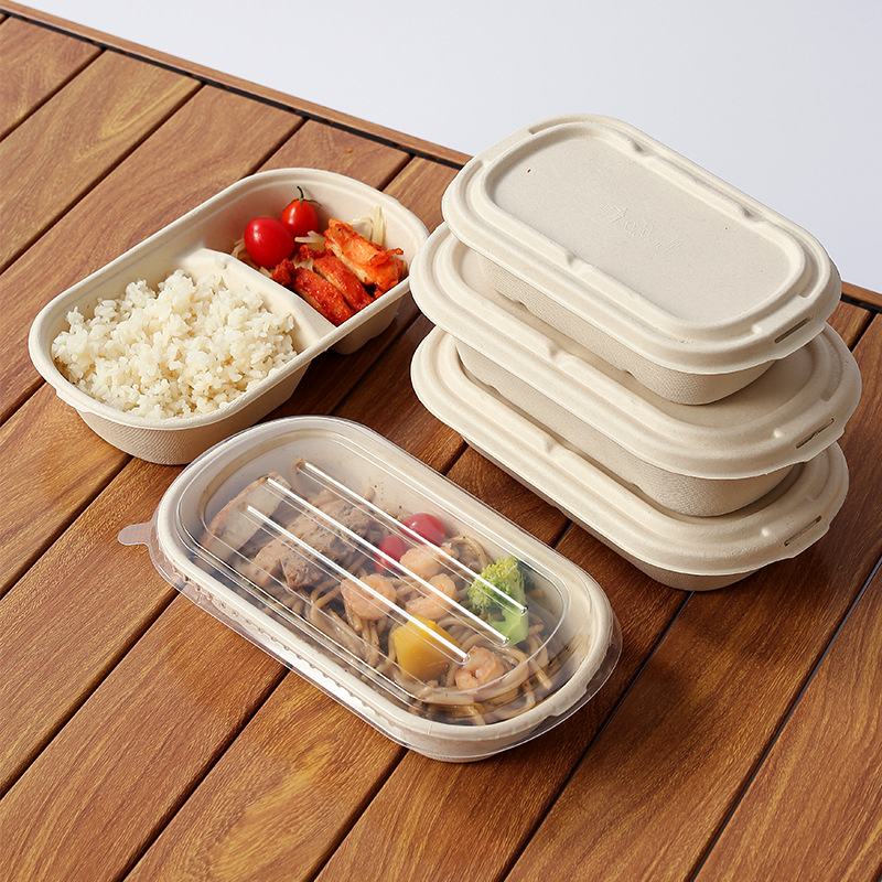 Light Salad Mochi Red Bean Coconut Crispy Bento Packaging Box Biodegradable Takeaway Green Dumpling Croissant Compartment