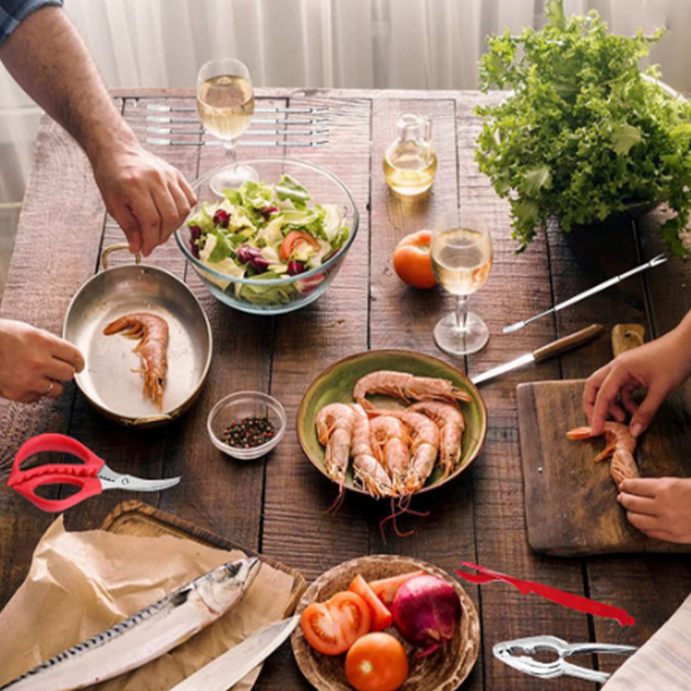 Multifunctional Shelling Nut Clip Stainless Steel Crab Claw Crab Needle Household Walnut Tongs Crab Eating Seafood Tools