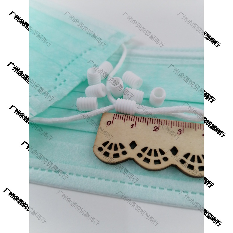 White Mask Adjustment Buckle, Plastic Heart-Shaped Silicone Large Hole Threaded Buckle, Elastic Cord, Pvc Buckle, Mouth Guard