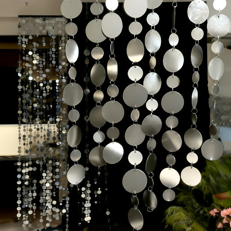 Wedding Sequin String Gold Silver Pearlescent String Hanging Curtain Background Layout Wedding Ceiling Decoration Disc Stage Hanging Decoration