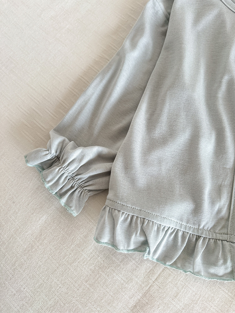 Girls' Long-Sleeved Sun Protection Clothing 2025 New Summer Style Kidsren's K-Style Skin-Friendly, Sweet and Versatile Knotted Sun Protection Clothing