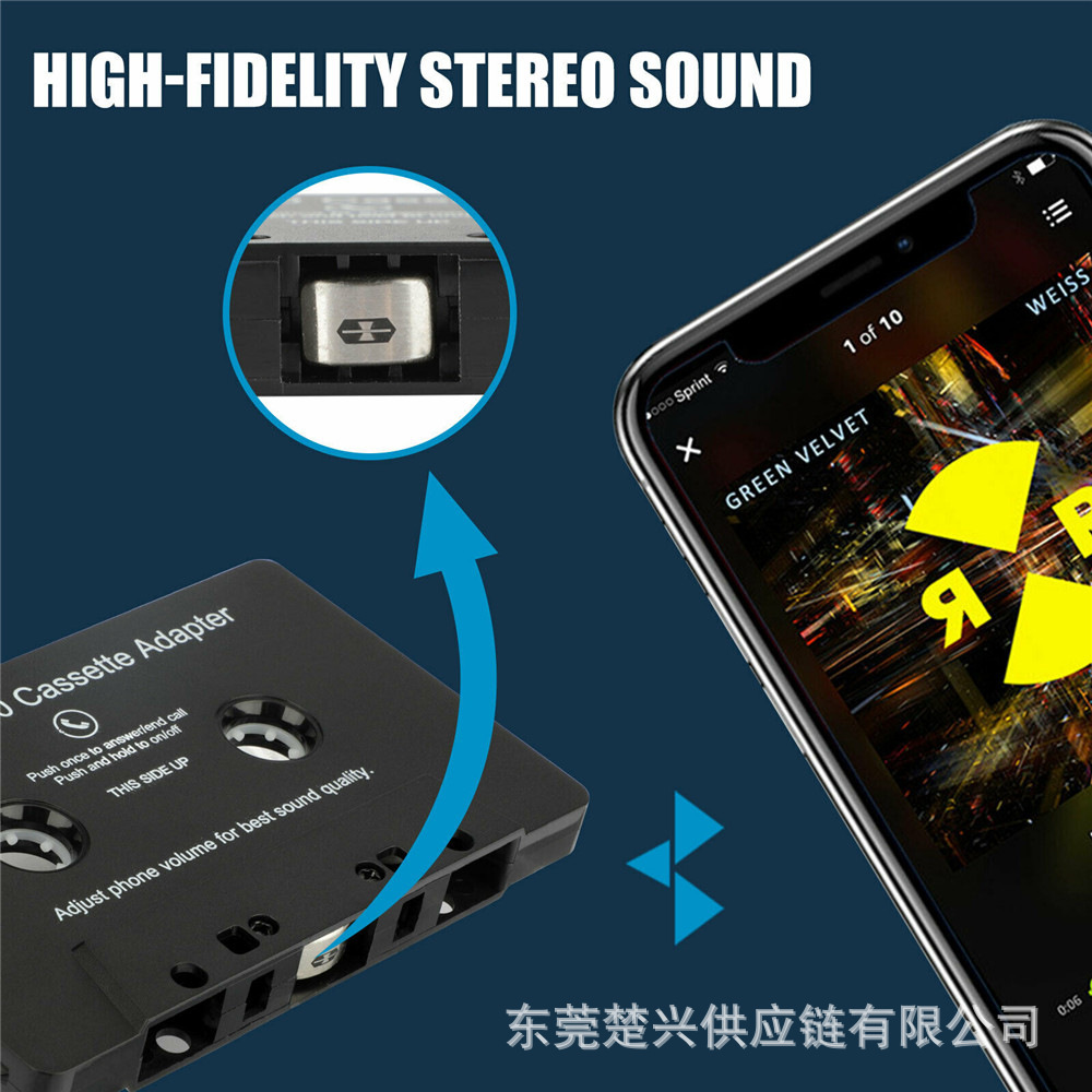 Cross-Border Bluetooth Tape Converter Bluetooth Cassette Converter Car Tape Four-Channel Converter Factory Mp3