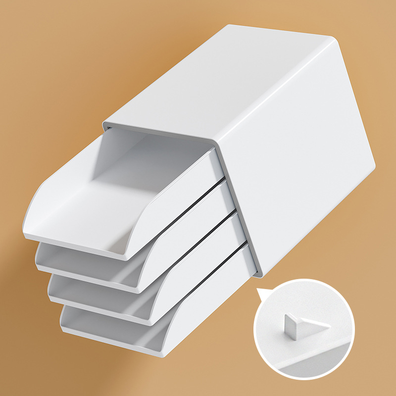 Office Desk A4 Layered Drawer Type Data Cabinet Storage Cabinet Desktop Storage Rack Open Multi-Layer Document Organizer