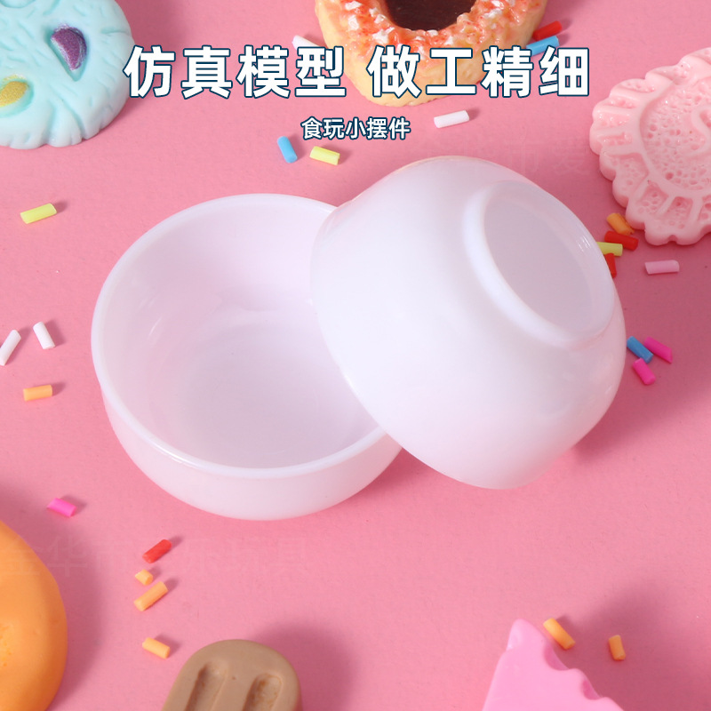 Simulation mini bowl model miniature food play house scene matching props DIY simulation plastic food play small bowl