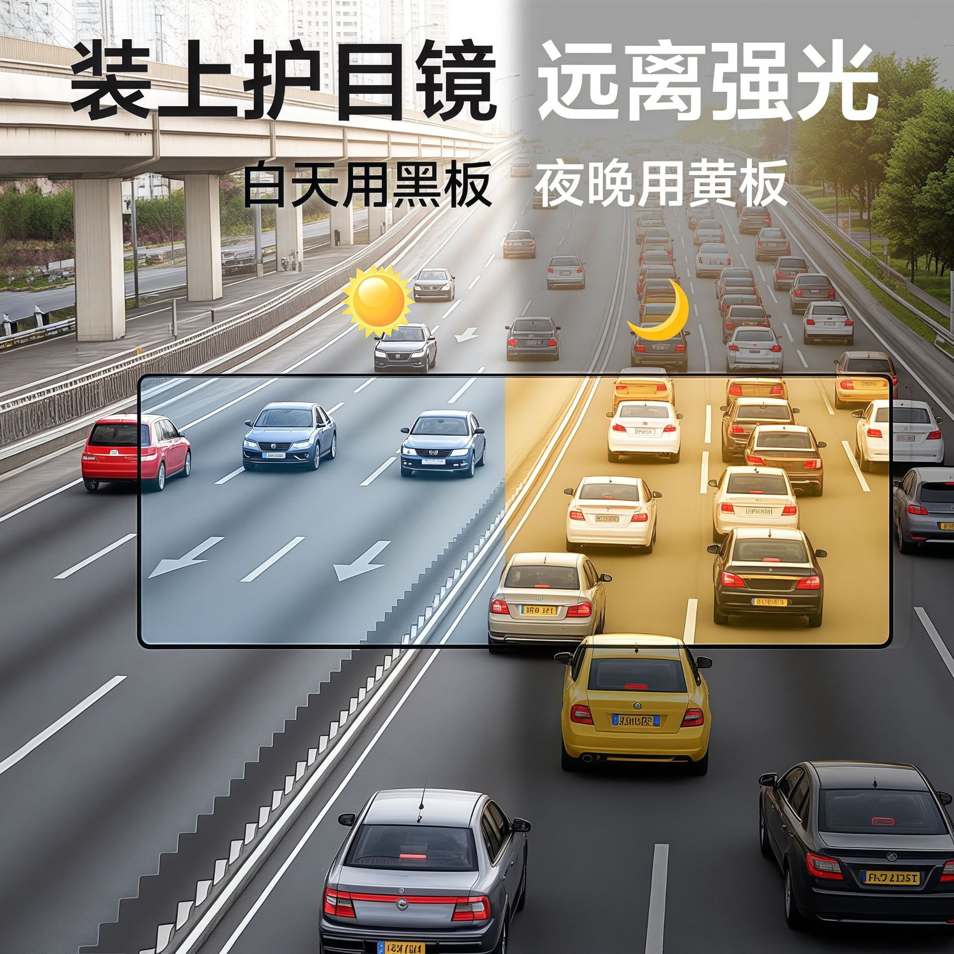 Automotive Supplies Car Goggles Day and Night Anti-Glare Goggles Night Vision Car Driver Sun Visor