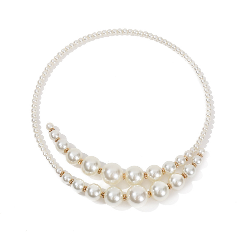 Cross-Border European and American Single Style Multi-Pearl Clavicle Chain European and American Light Luxury Dress High-End Multi-Diamond Pearl Short Necklace