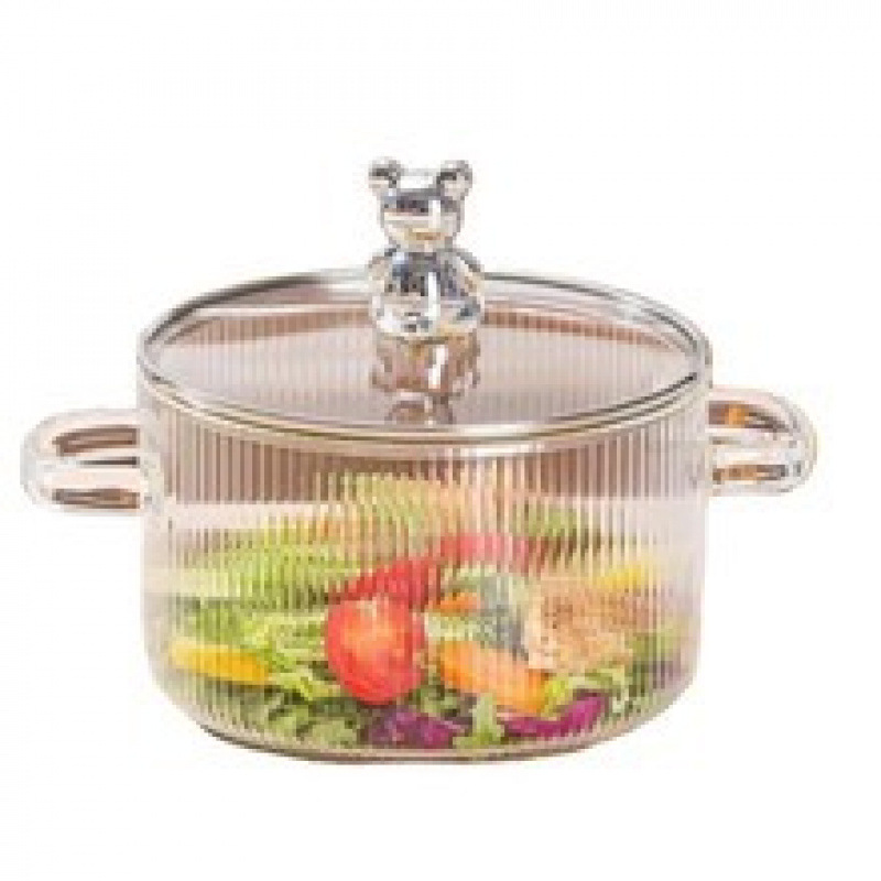 High Borosilicate Glass Pot, High Temperature Resistant Glass Soup Pot, Can Be Used for Hot Pot, Electric Ceramic Stove, Household Small Hot Pot