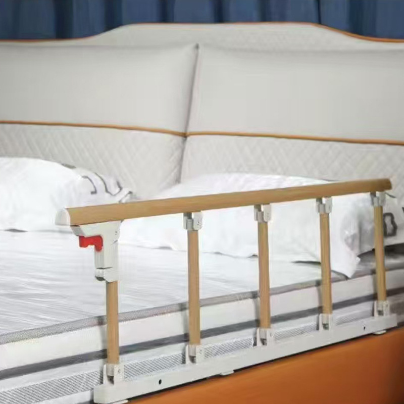 Cross-Border Aluminum Alloy Five-Column Nursing Bed Bedside Guardrail Multi-Speed Foldable Home Bed Guardrail for the Elderly and Children
