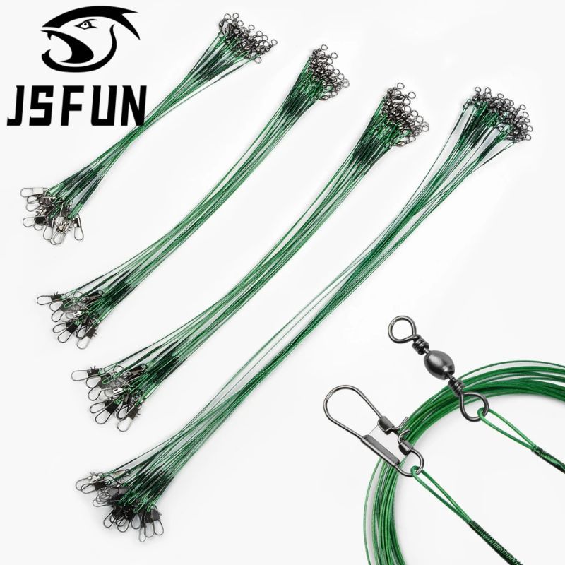 Леска для приманки с вертлюгом для предотвращения запутывания, стальная леска 15/20/25/30 см аксессуар для рыбалки
