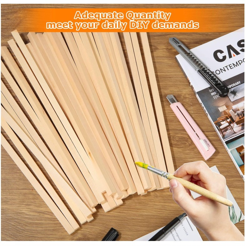 Cross-Border special Linden Square DIY material Linden block carving wood children's solid wood toys building blocks Linden strips