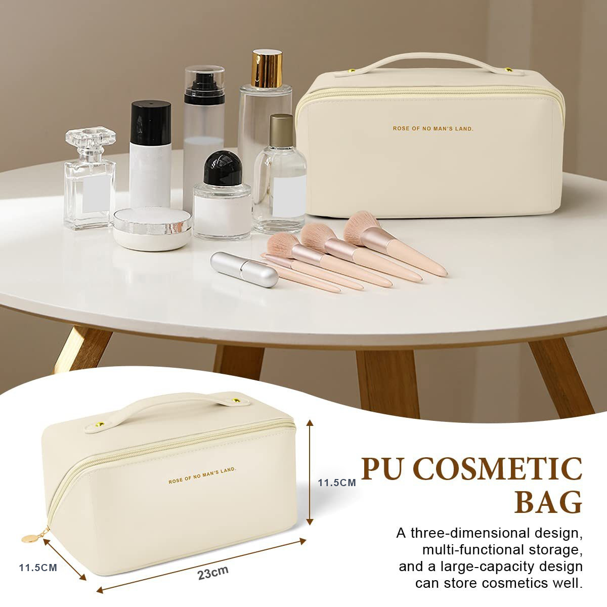 pu Fashion and Convenient Cosmetic Bag Travel Storage Bag Large Capacity Toiletry Bag Portable High-value Pillow Cosmetic Bag