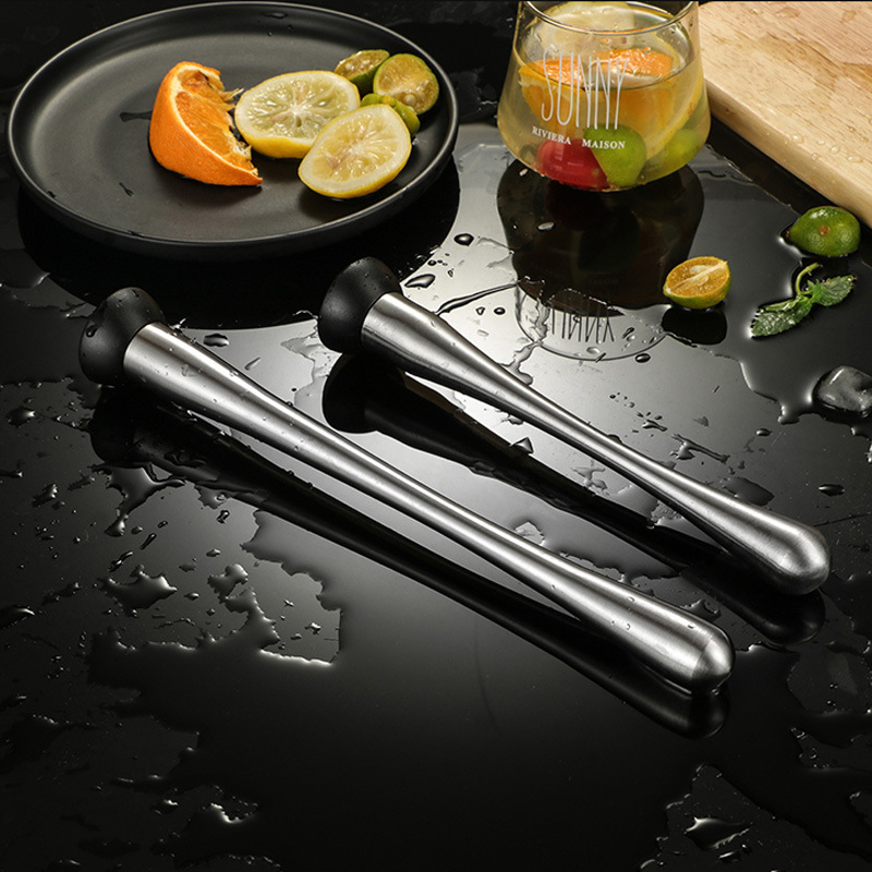 304 Stainless Steel Ice Strainer Filter Stainless Steel Ice Hammer Stick Lemon Muddler Small Juicer Cocktail Shaker