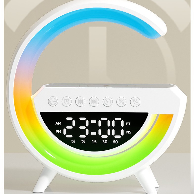 Mini3401 Mobile Phone Audio Bluetooth Small G3401 Wireless Charging Bluetooth Speaker Three-In-One Alarm Clock Atmosphere Light