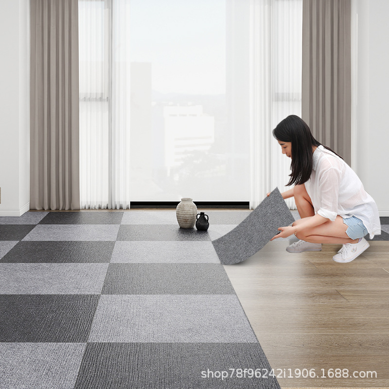 Квадратный стыковочный самоклеящийся ковер для гостиной, стойкий к пятнам и легкий в уходе, для офиса, большой площади, коммерческий коврик