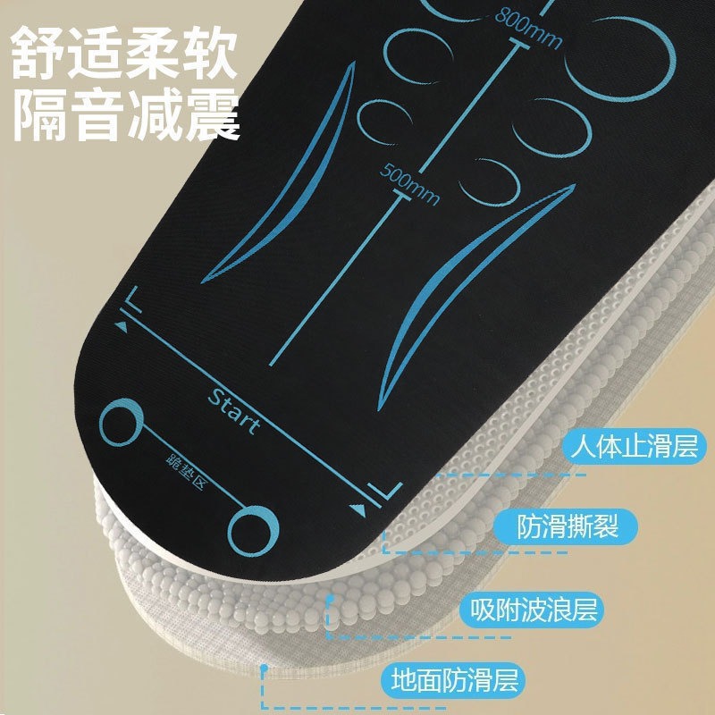 Abdominal Wheel Special Mat, Shock-Absorbing, Silent, Enlarged, Widened, Thickened Balance Mat, Home Fitness Exercise Non-Slip Yoga Mat