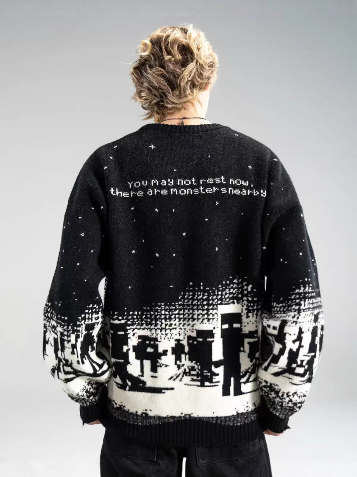 American Trendy Brand Cross-Border Fashion Men's and Women's Retro Ripped Raw Edge Casual Loose Long-Sleeved Sweater