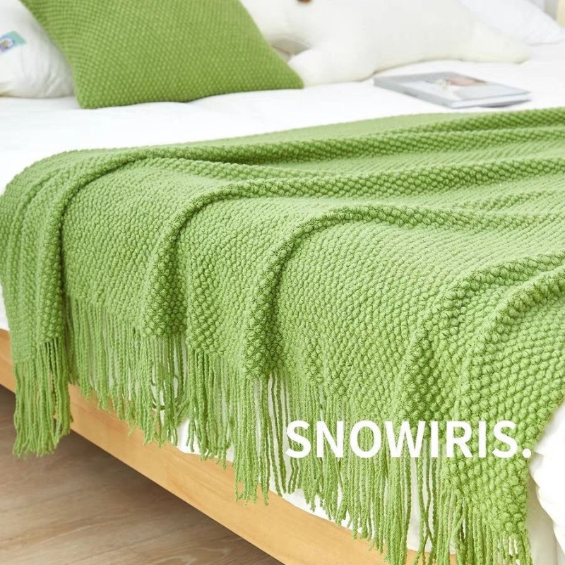Bed Flag Bed End Towel Homestay Luxury Hotel Hotel Bed Cover Household New Chinese Model Room Solid Color Bed Towel
