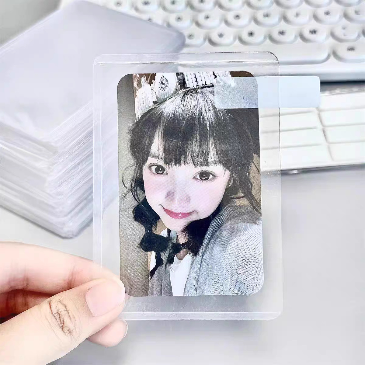 Practical Popcorn Card Case Ins Thickened Film Hard Card Case Goo Card Case Star-chasing Photo 3-inch Small Card Storage Case
