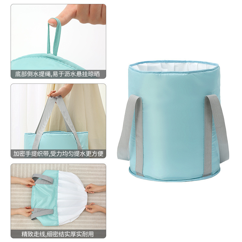 Household Foot Bath Bucket Oxford Cloth Portable Travel Adult Insulated Foot Bath Foldableable Dormitory Foot Bath Bag