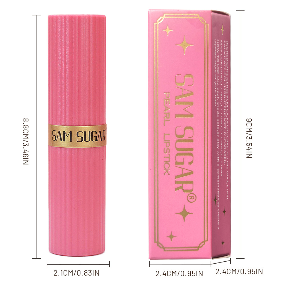 Sam Sugar 6-Color Chocolate Stick Lipstick Makeup Pearlescent Matte Not Easy to Fade Matte Waterproof Lipstick Cross-Border