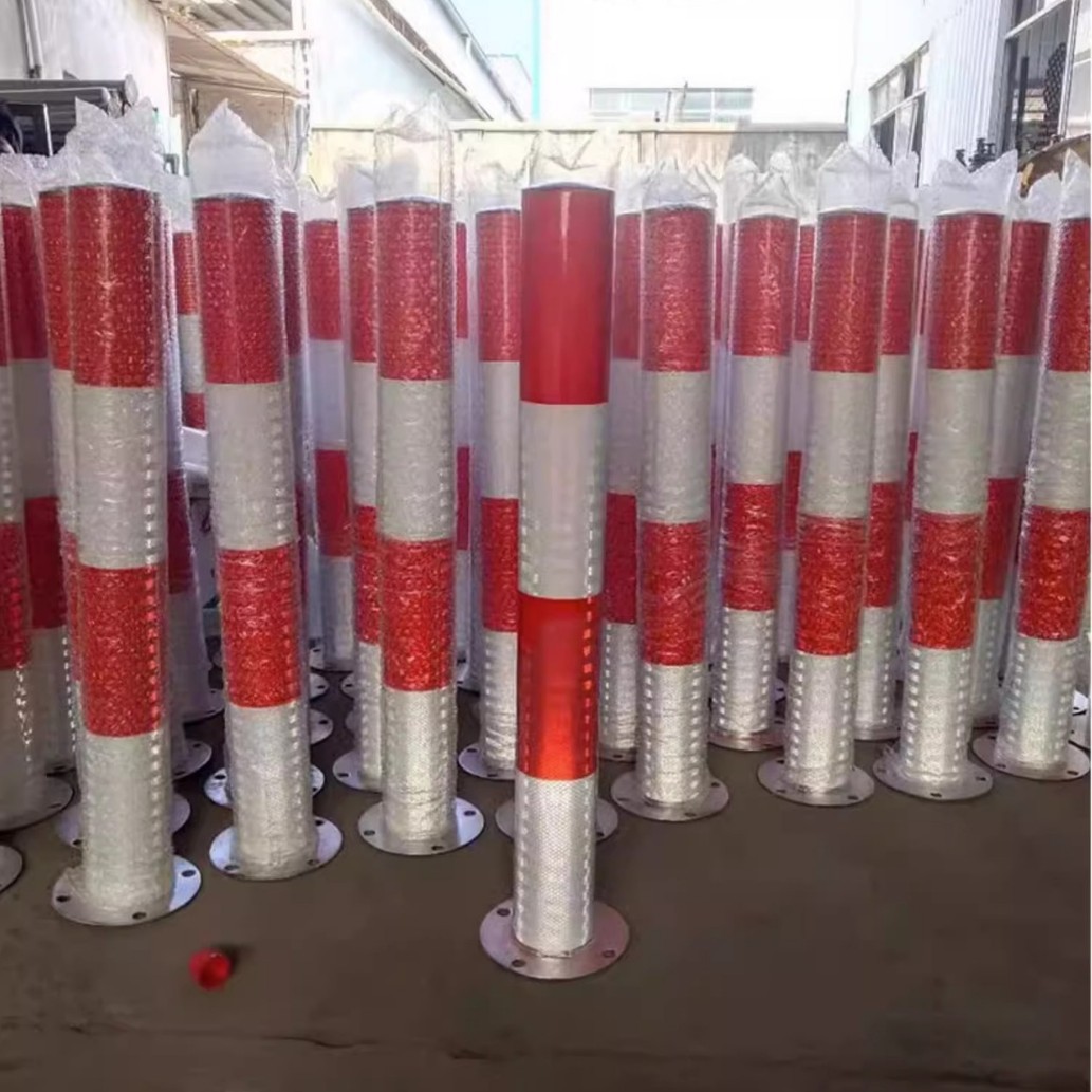 Steel Pipe Warning Column Road Traffic Anti-Collision Column Parking Space Block Car Column Sidewalk Reflective Isolation Warning Column Road Pile