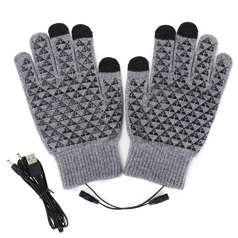 USB Gloves USB Electric Heating Gloves Winter Warm Temperature Control Touch Screen Office Outdoor Skiing Cycling Non-Slip
